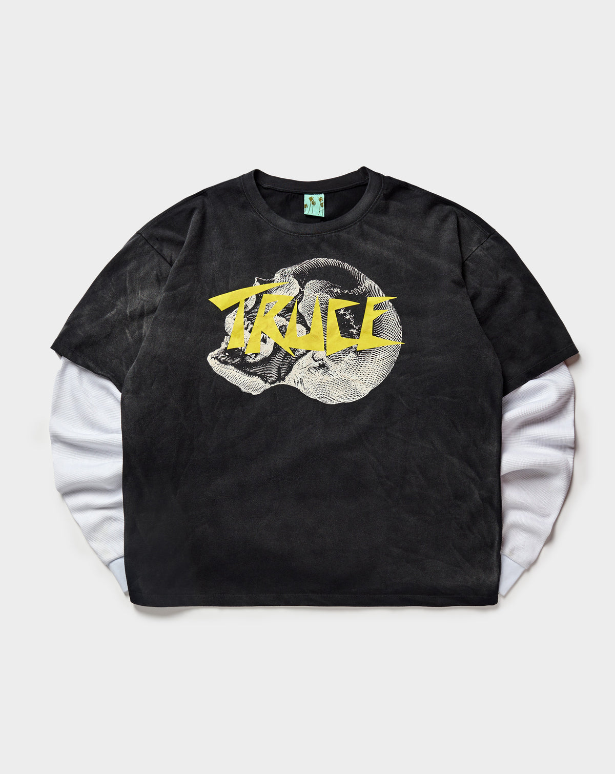TRUCE Skull Double Layer Long Sleeve Thermal in Black / White