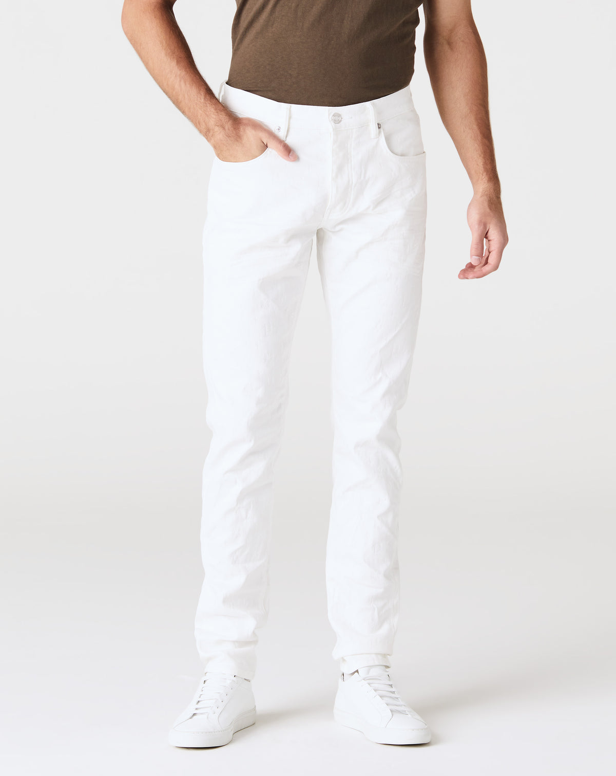 Purple Brand White Film Monogram Low Rise Slim Jeans - Rule of Next Apparel