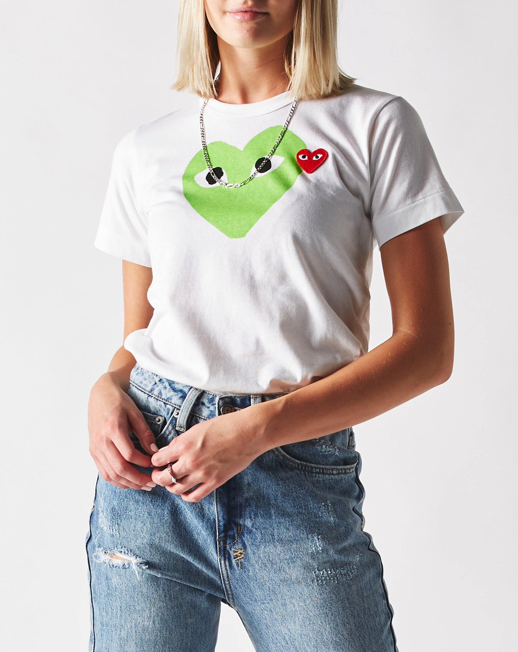 Comme des Garcons PLAY Women's Double Heart Logo T-Shirt - Rule of Next Apparel