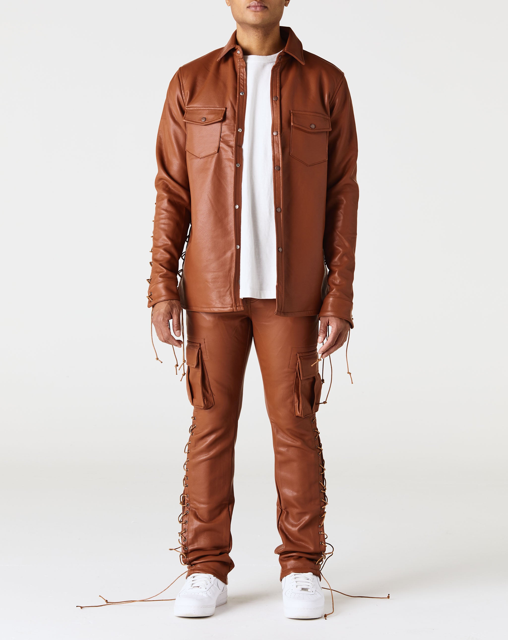VALABASAS Trinity Pu Leather Stacked - Rule of Next Apparel